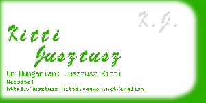 kitti jusztusz business card